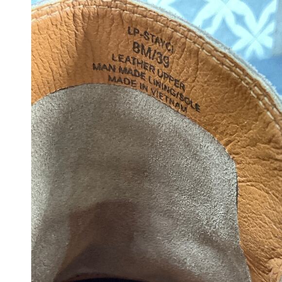 Lucky Brand Tan Suede Western Block Heel Point Toe Ankle Bootie Women 8M - Picture 9 of 10